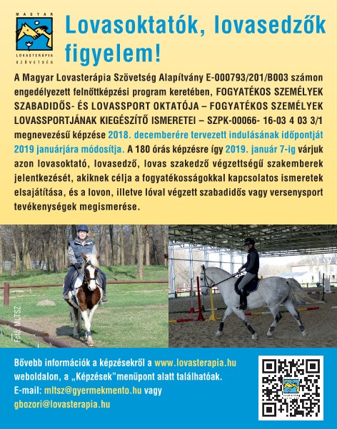 Parasport oktatói képzés - 2018 hirdetes